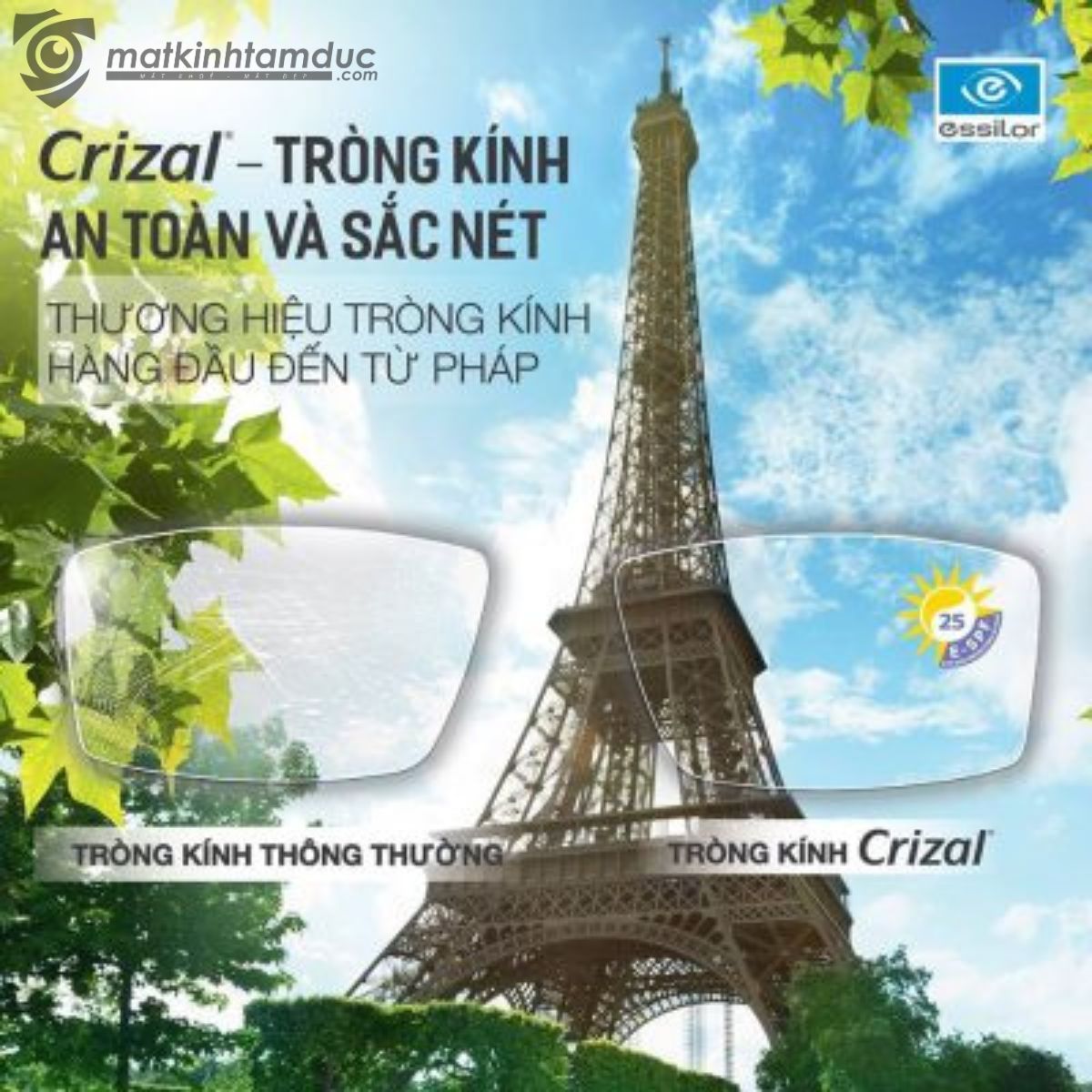 Tròng kính Essilor Crizal Easy Pro UV 1,56 - Ảnh 10
