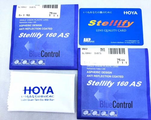 Tròng kính chính hãng lọc ánh sáng xanh HOYA Stellify Blue Control 1.55 được thiết kế lớp váng kiểm soát ánh sáng xanh với ánh phản quang màu xanh biển, cho bạn cảm giác thoải mái với màn hình của các thiết bị điện tử.