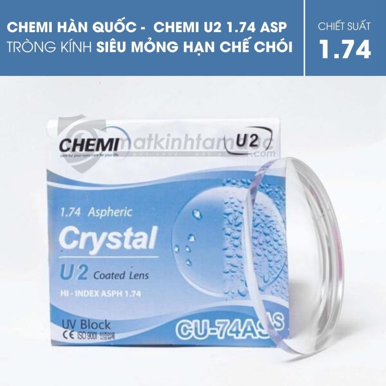 Tròng kính Chemi ASP Crystal U2 Coated 1.74 - Ảnh 1