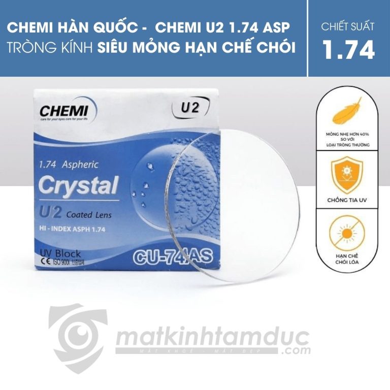 Tròng kính Chemi ASP Crystal U2 Coated 1.74 - Ảnh 3