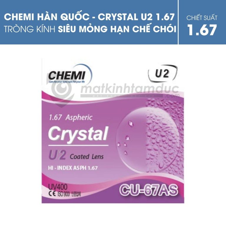Tròng kính Chemi ASP Crystal U2 Coated 1.67 - Ảnh 2