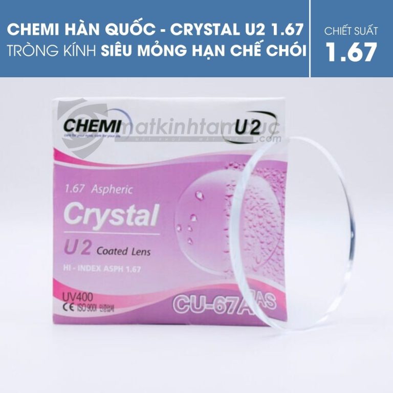Tròng kính Chemi ASP Crystal U2 Coated 1.67 - Ảnh 1