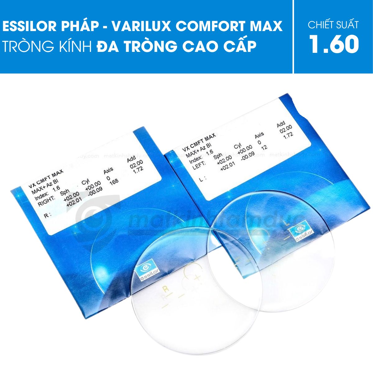 Kính đa tròng Essilor Varilux Comfort Max Váng Phủ Crizal Rock - Ảnh 1