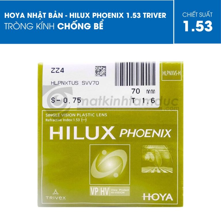 Tròng kính HOYA HILUX PHOENIX 1.53 - Ảnh 1