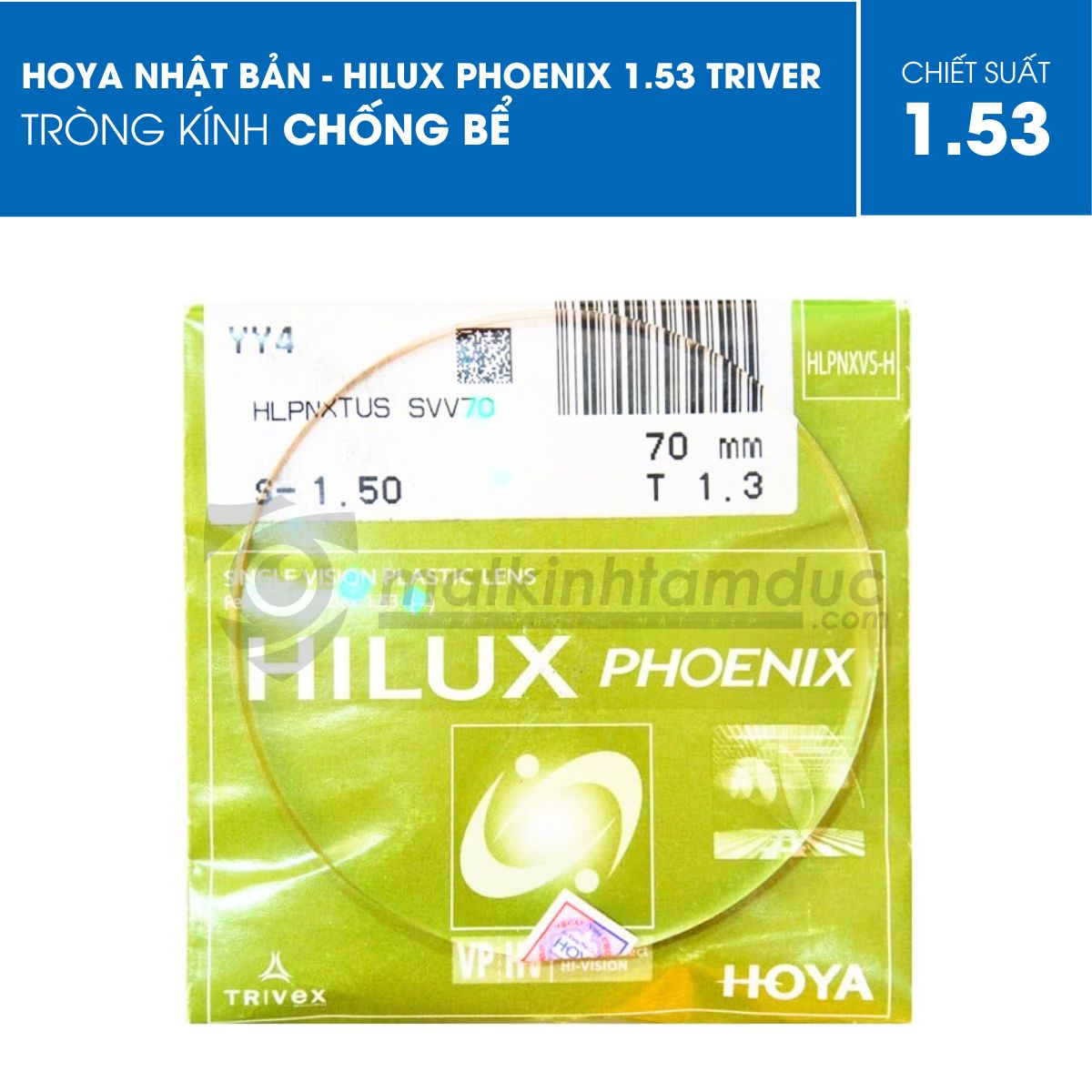 Tròng kính HOYA HILUX PHOENIX 1.53 - Ảnh 2