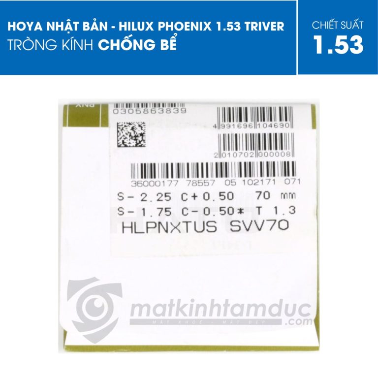 Tròng kính HOYA HILUX PHOENIX 1.53 - Ảnh 3