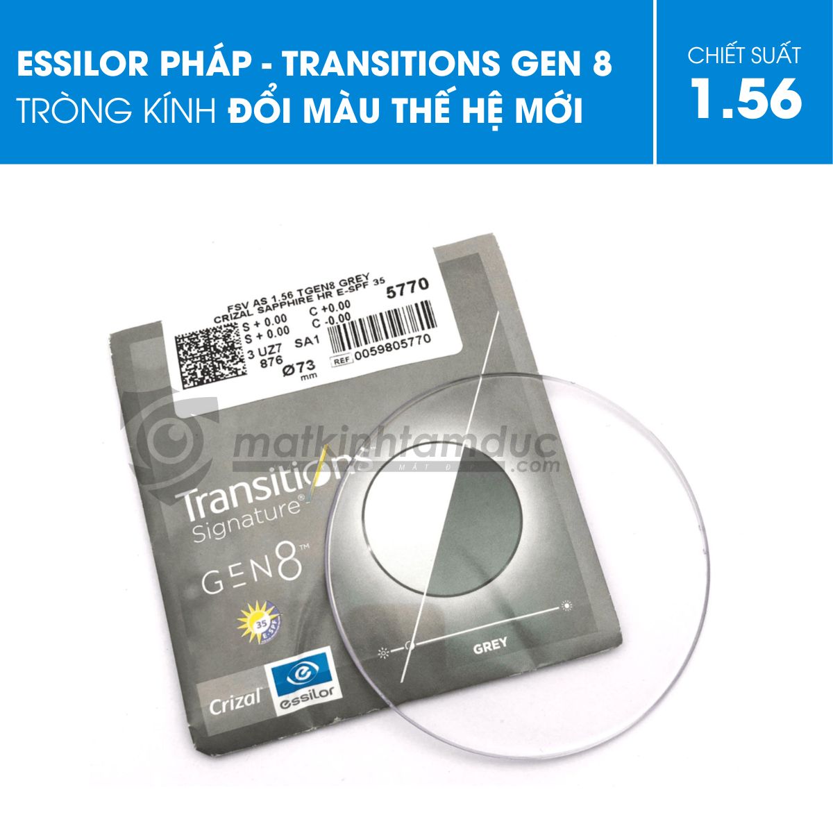 Tròng kính đổi màu Essilor Transitions Gen 8 - MAX AZ - Ảnh 4