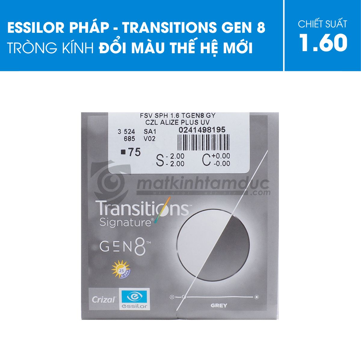 Tròng kính đổi màu Essilor Transitions Gen 8 - MAX AZ - Ảnh 5