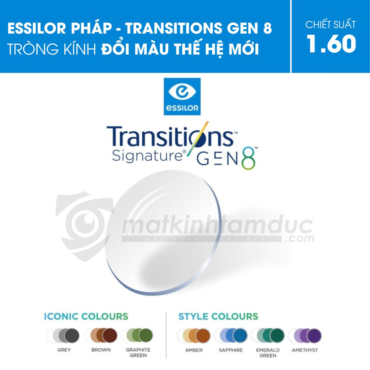 Tròng kính đổi màu Essilor Transitions Gen 8 - MAX AZ - Ảnh 6