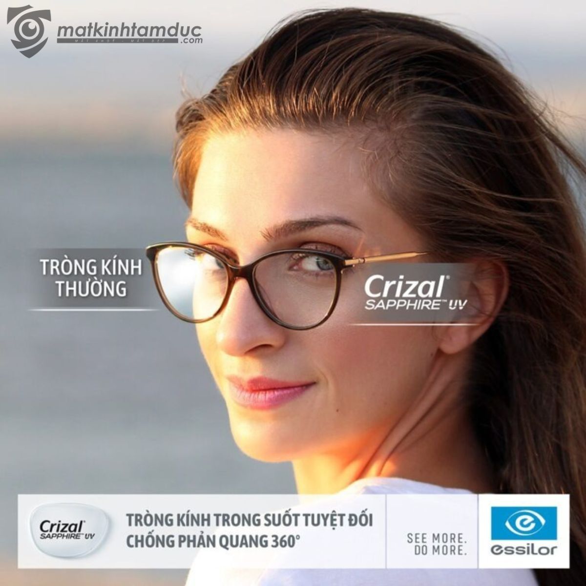 Tròng kính Essilor Crizal Sapphire 360 UV - Ảnh 11