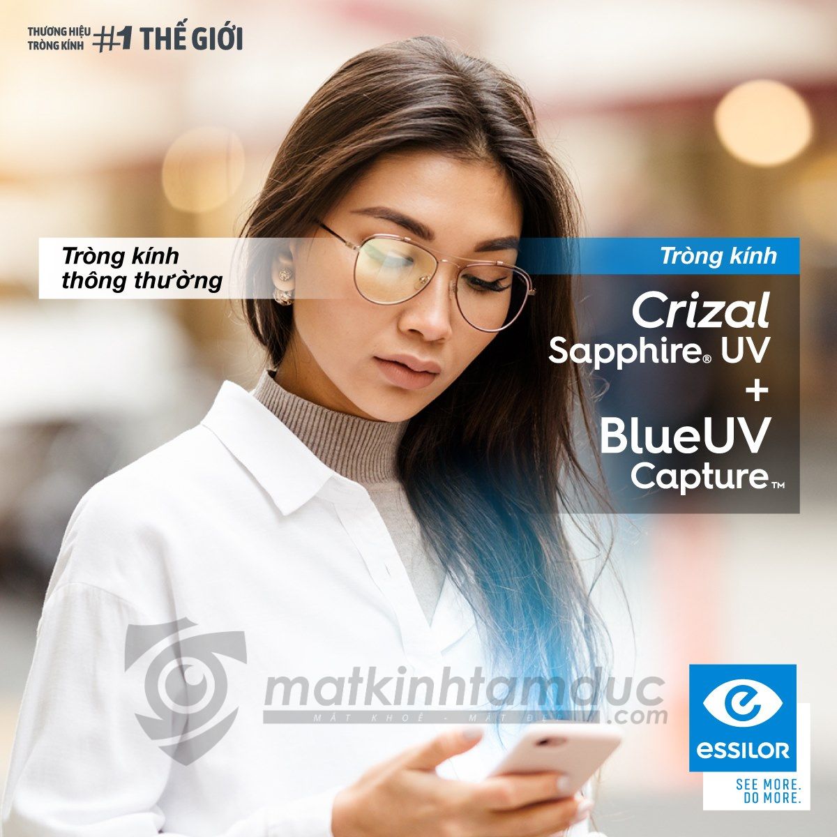 Tròng kính Essilor Crizal Sapphire 360 UV - Ảnh 8