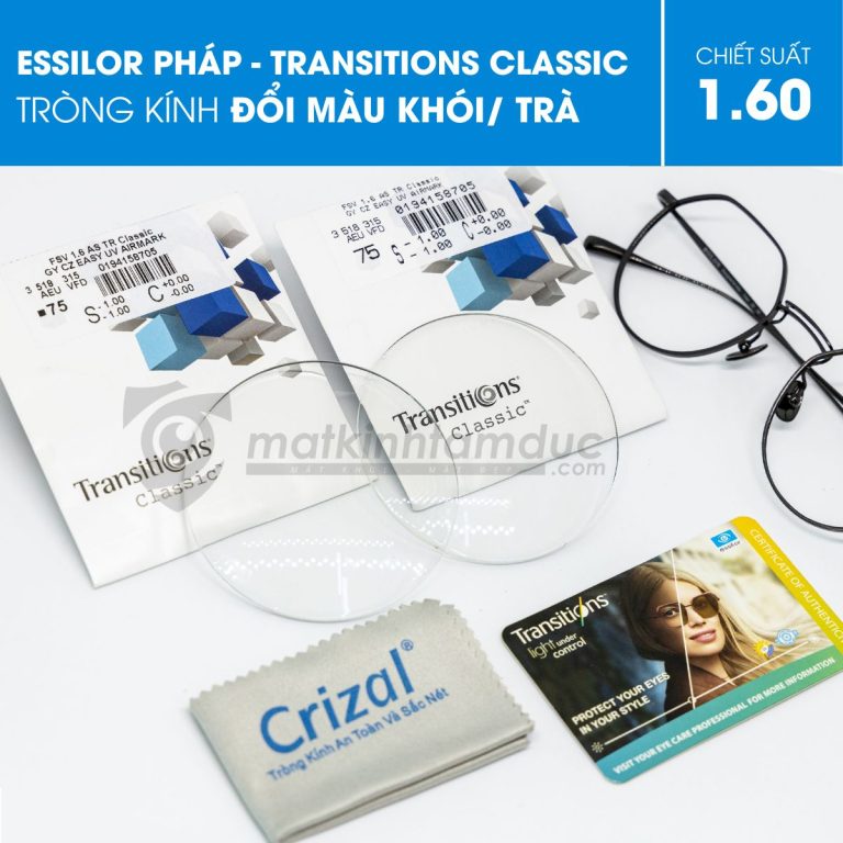 Tròng kính đổi màu Essilor Transitions Classic (Khói/Trà ) - Ảnh 10