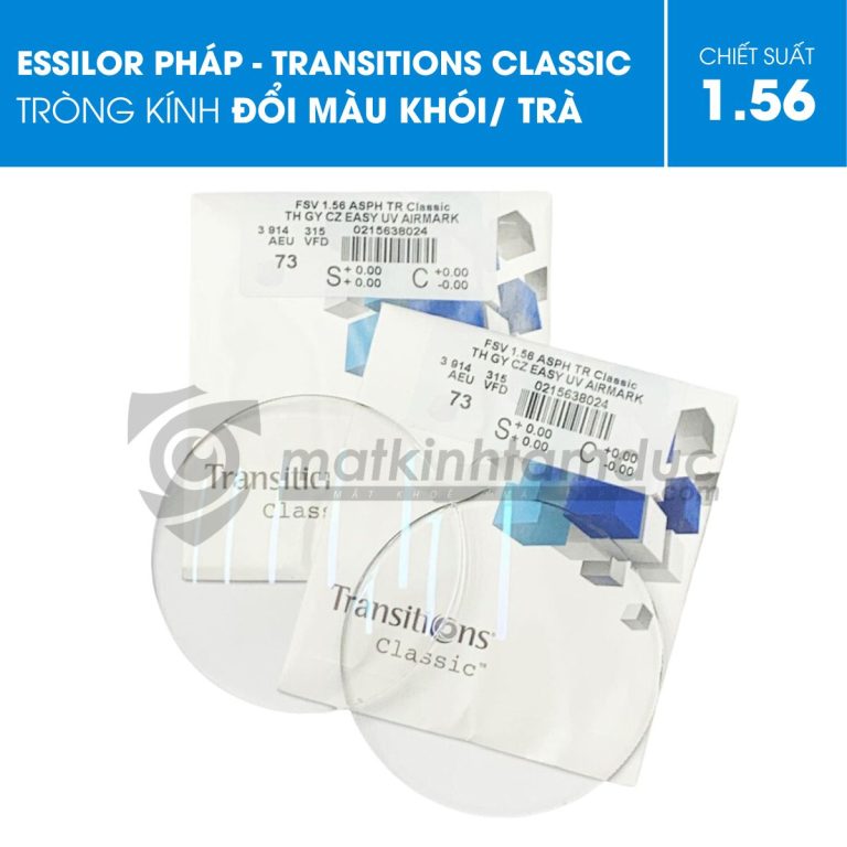 Tròng kính đổi màu Essilor Transitions Classic (Khói/Trà ) - Ảnh 5