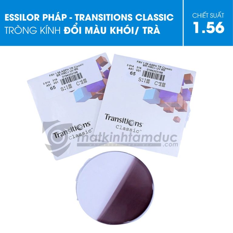 Tròng kính đổi màu Essilor Transitions Classic (Khói/Trà ) - Ảnh 6