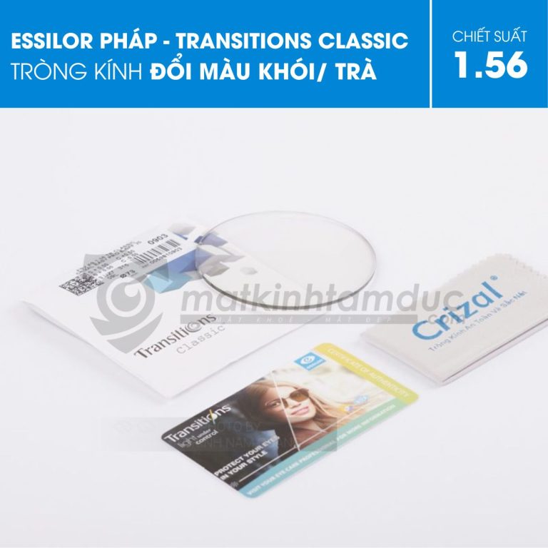 Tròng kính đổi màu Essilor Transitions Classic (Khói/Trà ) - Ảnh 7