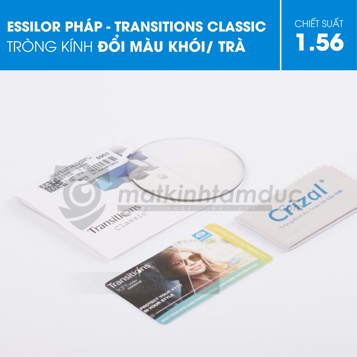 Tròng kính đổi màu Essilor Transitions Classic (Khói/Trà ) - Ảnh 7