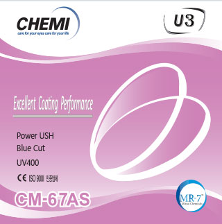 Tròng kính Chemi Crystal U3 Blue Cut 1,67 - Ảnh 1