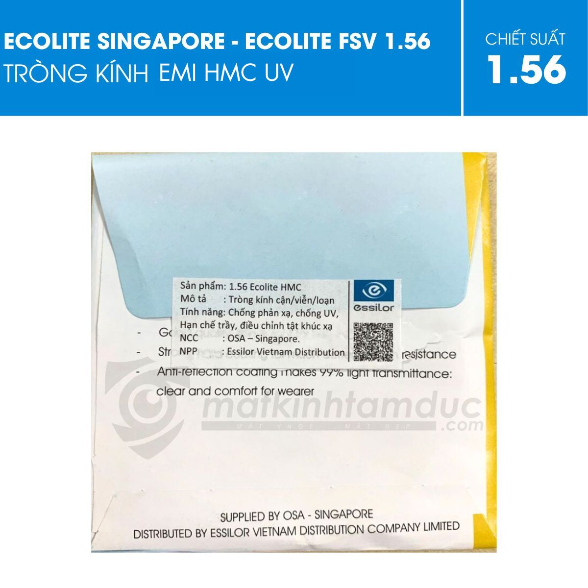 Tròng kính ECOLITE FSV 1.56 - Ảnh 2