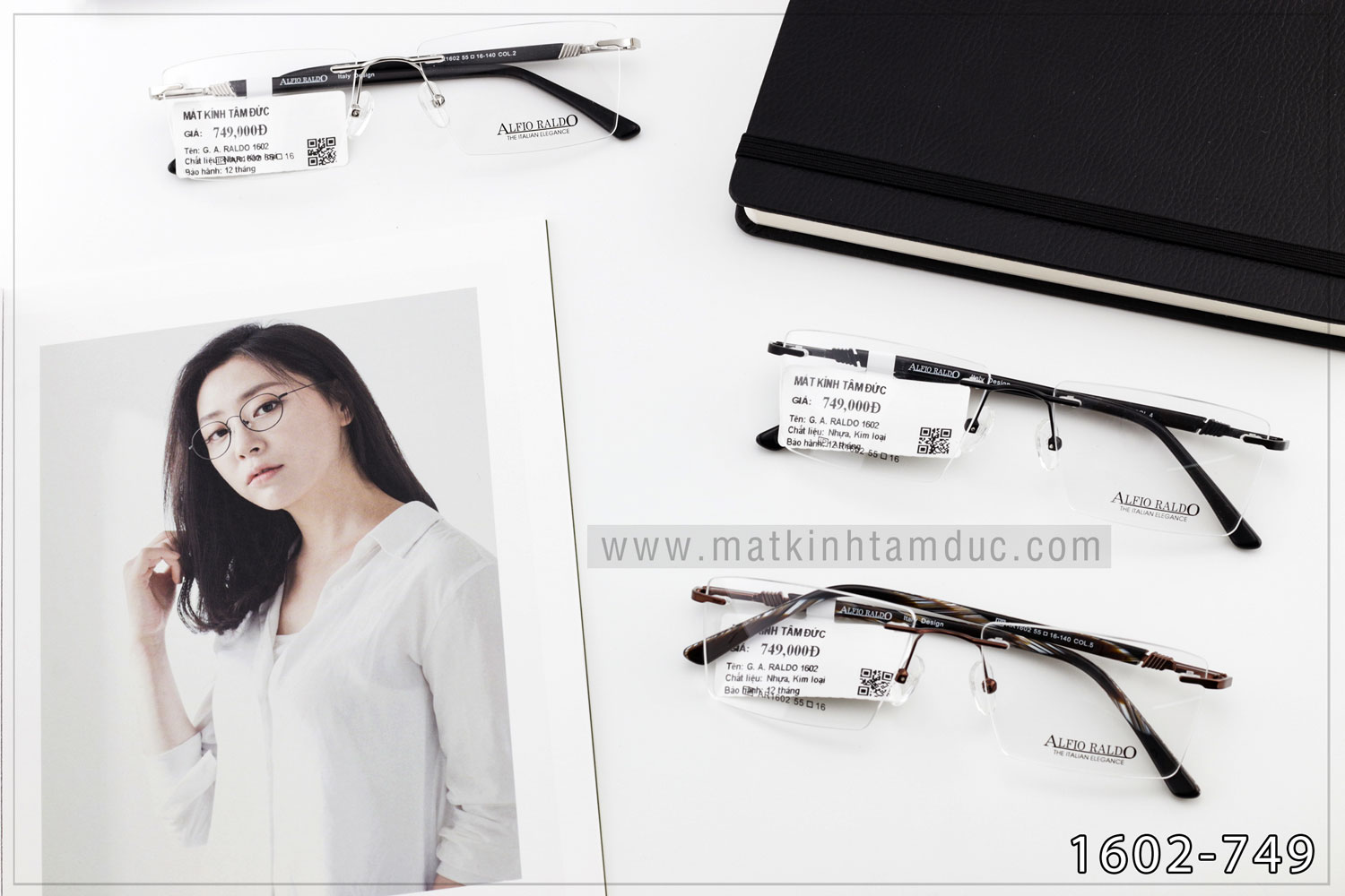 Gọng kính khoan ốc ALFIO RALDO 1602 - Ảnh 7