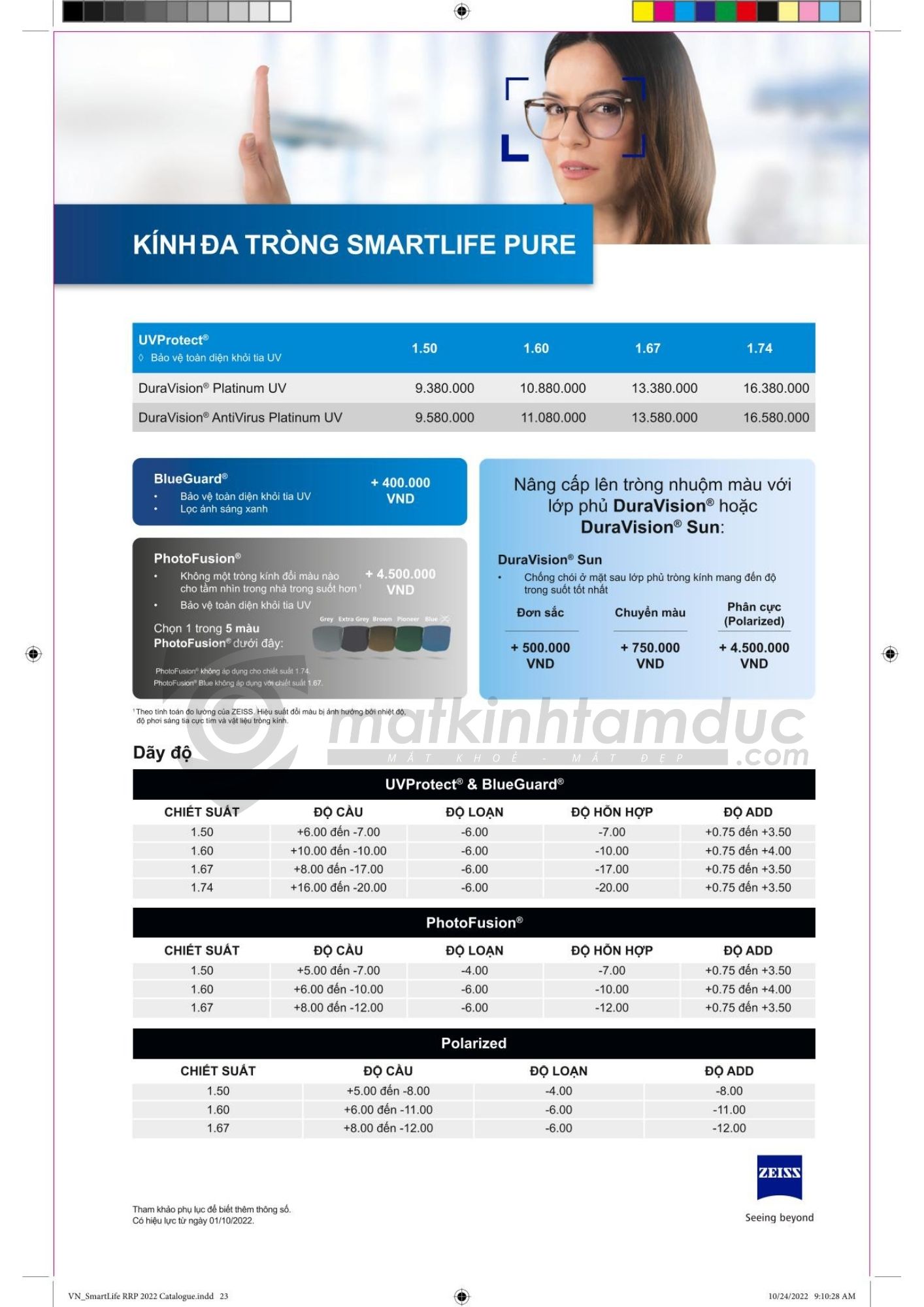 Tròng kính ZEISS DuraVision Platinum UV - Ảnh 9