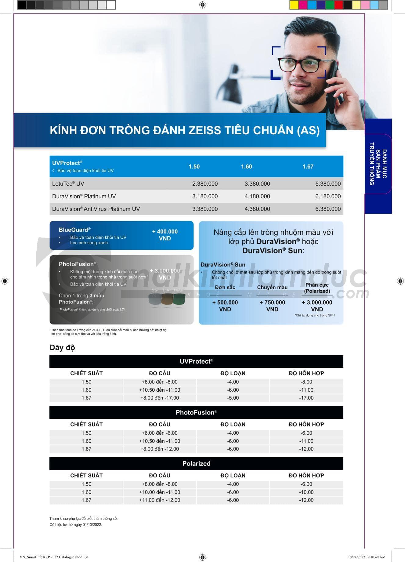 Tròng kính ZEISS DuraVision Platinum UV - Ảnh 28