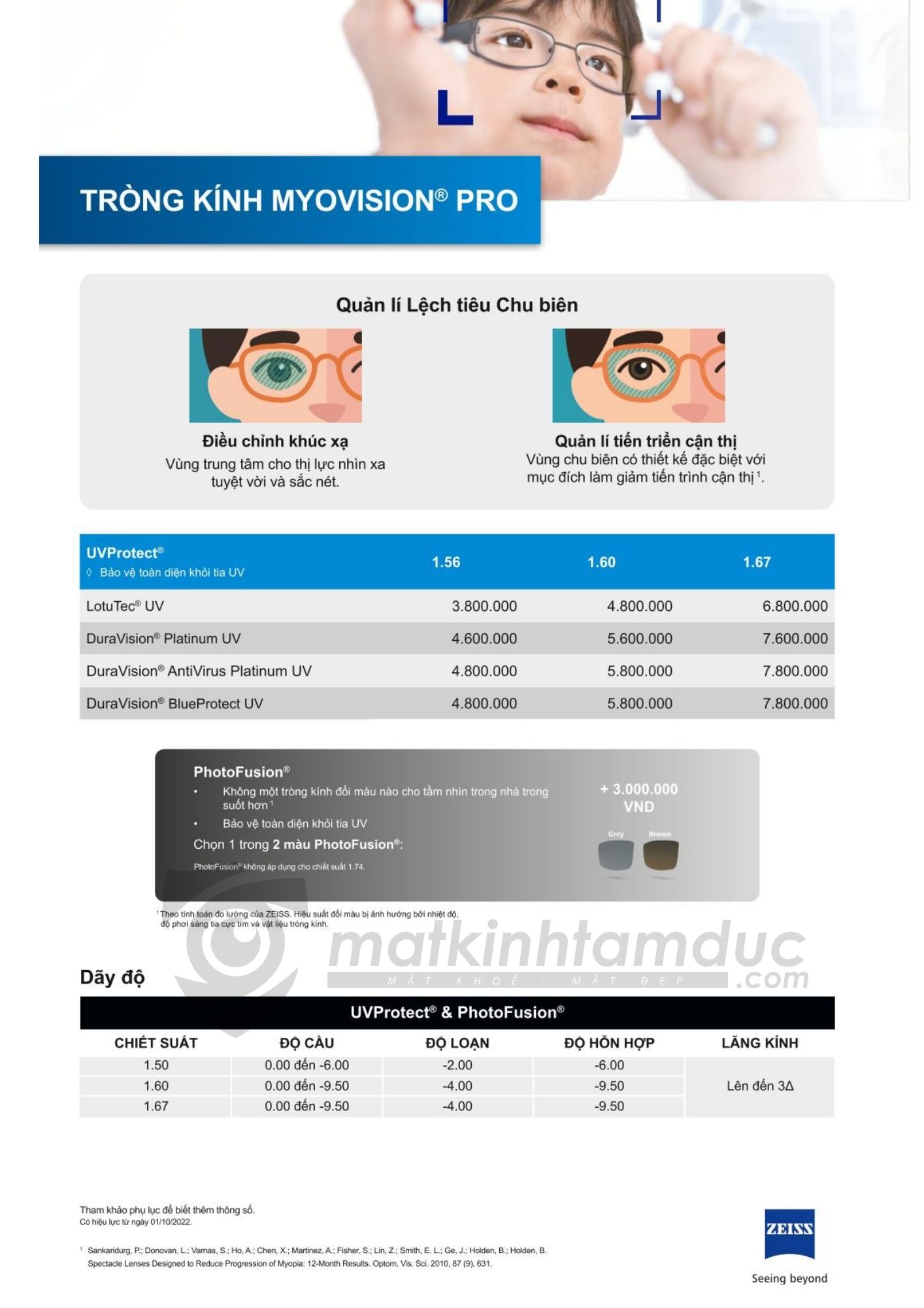 Tròng kính ZEISS MYOVISION PRO - Kiểm soát cận thị trẻ em - Ảnh 4