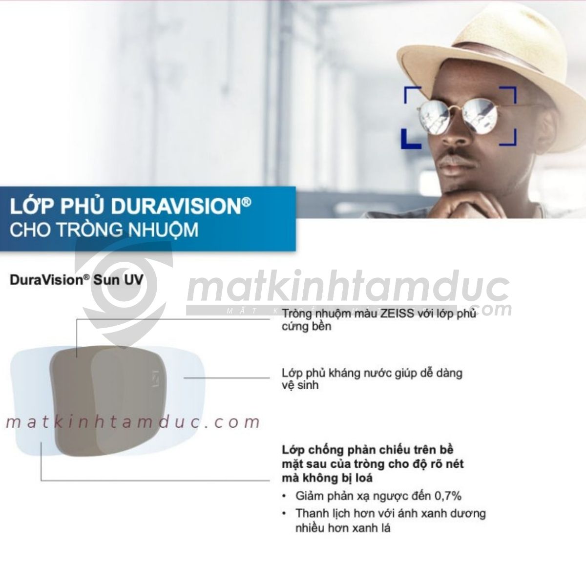 Tròng kính nhuộm màu ZEISS Duravision Sun UV - Ảnh 11
