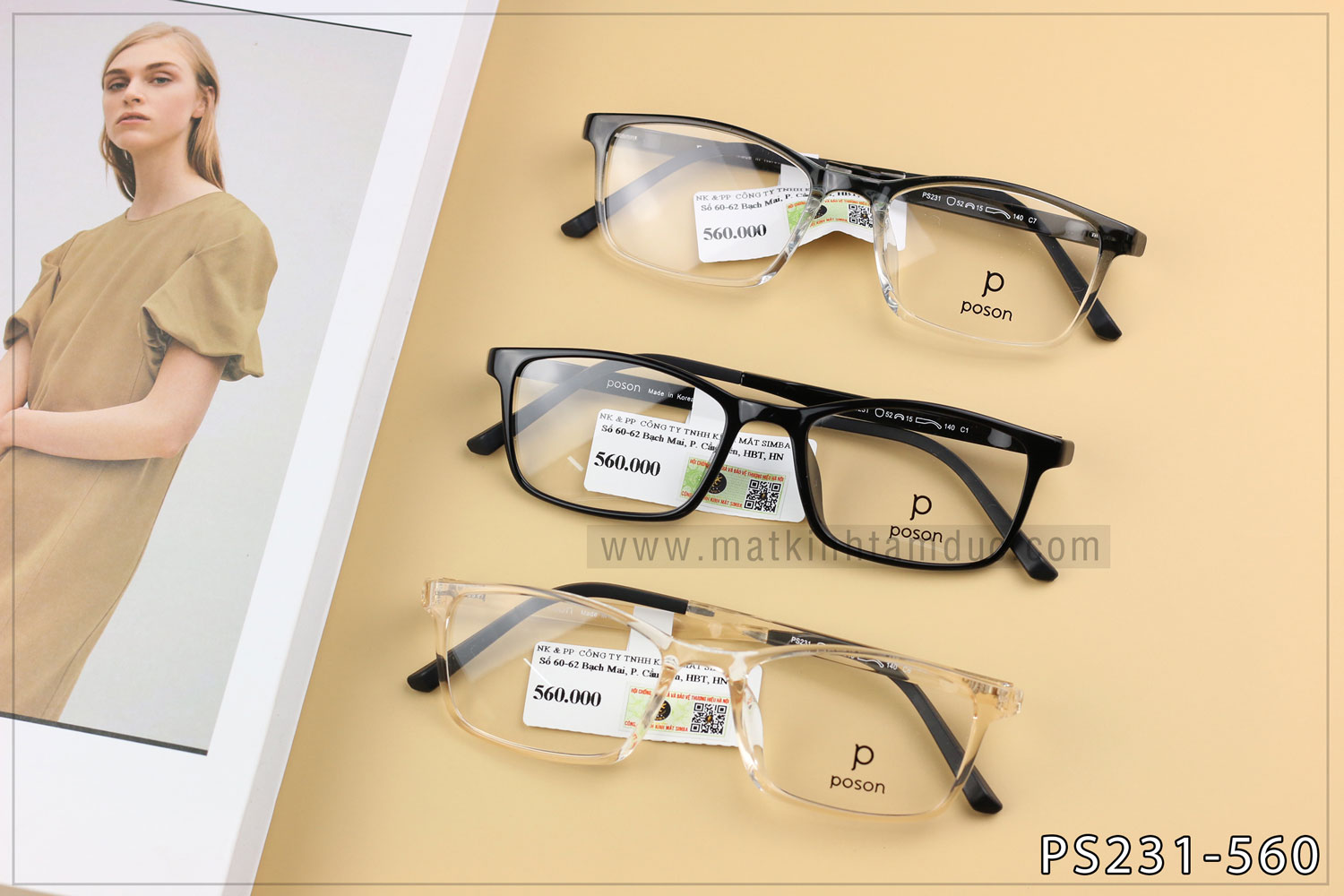 Gọng kính POSON PS231 - Ảnh 6