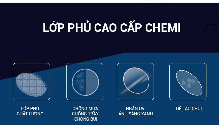 tròng kính chemi 1.56 sp crystal u1 coated