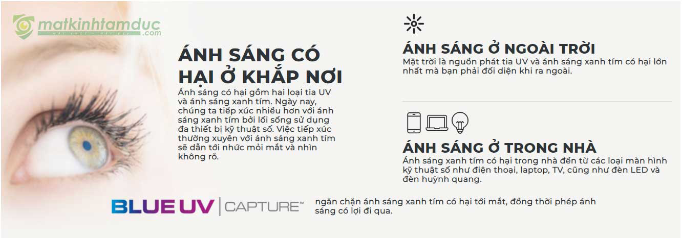 sử dụng tròng kính chống ánh sáng xanh để bảo vệ đôi mắt