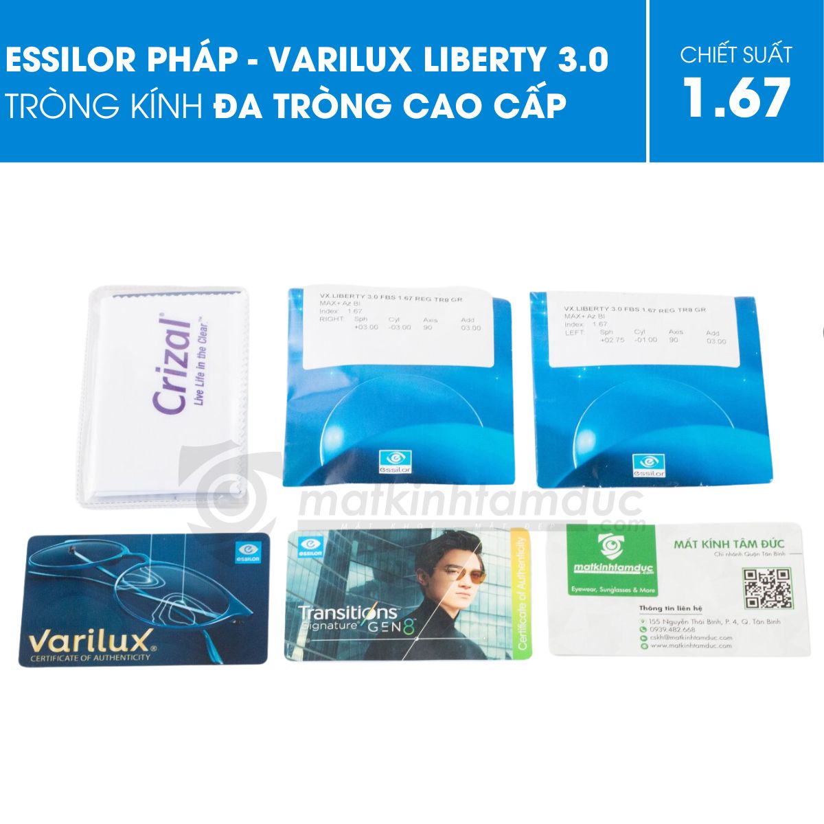 Kính đa tròng Varilux Liberty 3.0 Crizal Rock - Ảnh 7