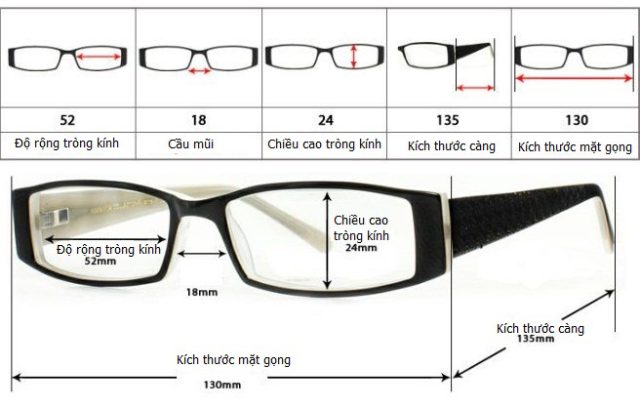 Cách chọn size kính