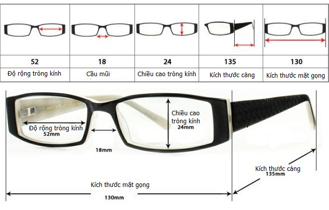 Cách chọn size kính
