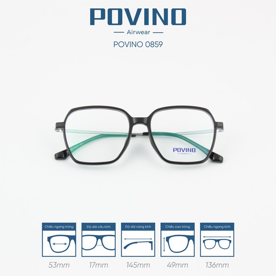 Gọng kính POVINO PO0859 - Ảnh 1