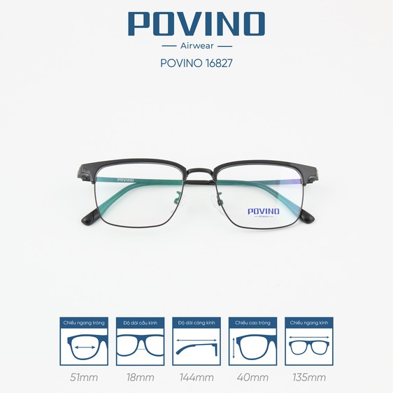 Gọng kính POVINO PO16827 - Ảnh 11