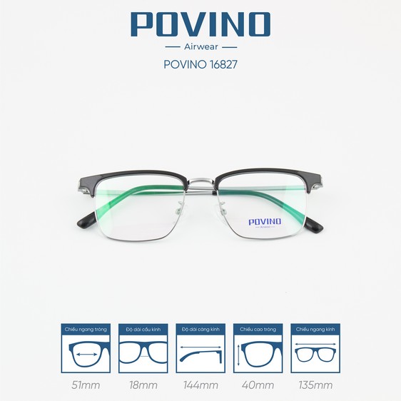 Gọng kính POVINO PO16827 - Ảnh 9