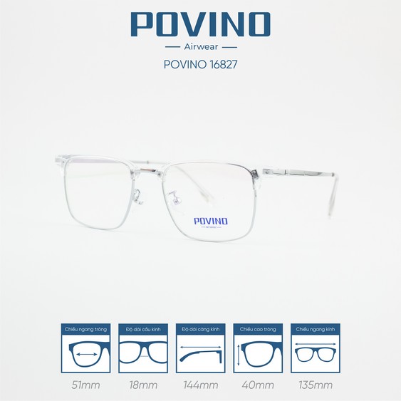 Gọng kính POVINO PO16827 - Ảnh 6