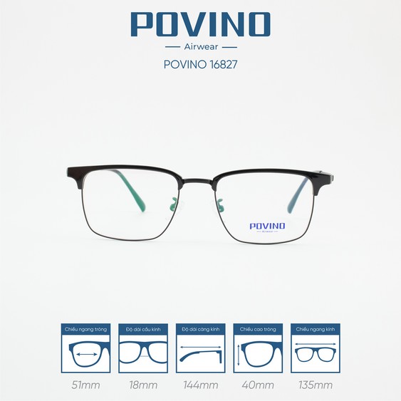 Gọng kính POVINO PO16827 - Ảnh 1