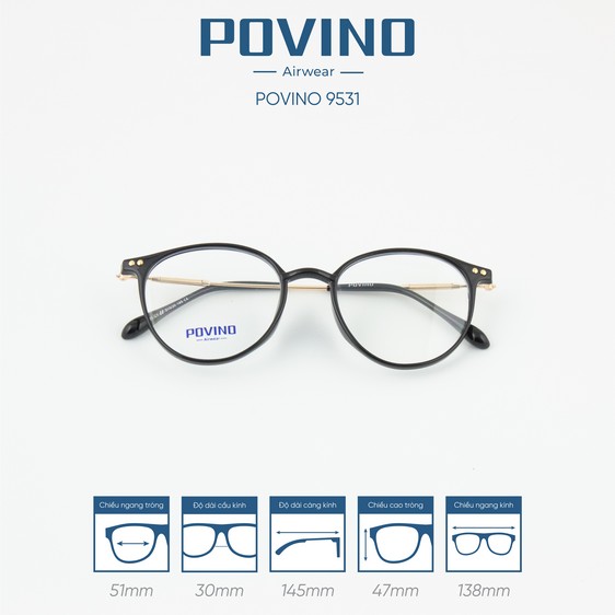 Gọng kính POVINO PO9531 - Ảnh 9