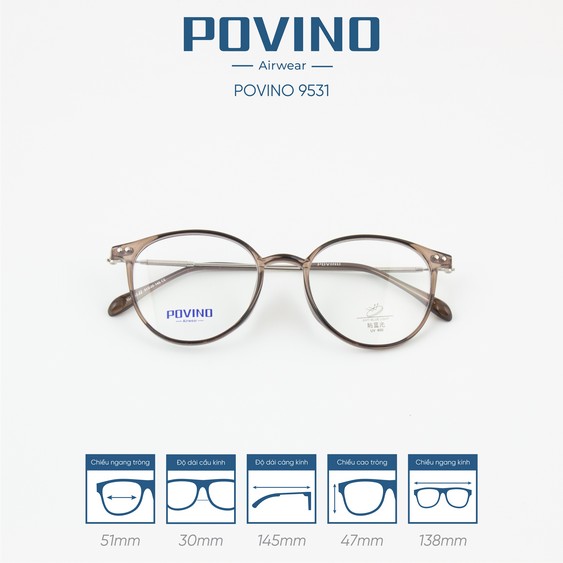 Gọng kính POVINO PO9531 - Ảnh 7