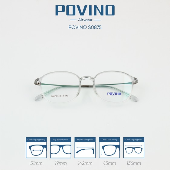 Gọng kính POVINO PO0875 - Ảnh 8