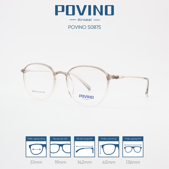 Gọng kính POVINO PO0875 - Ảnh 7
