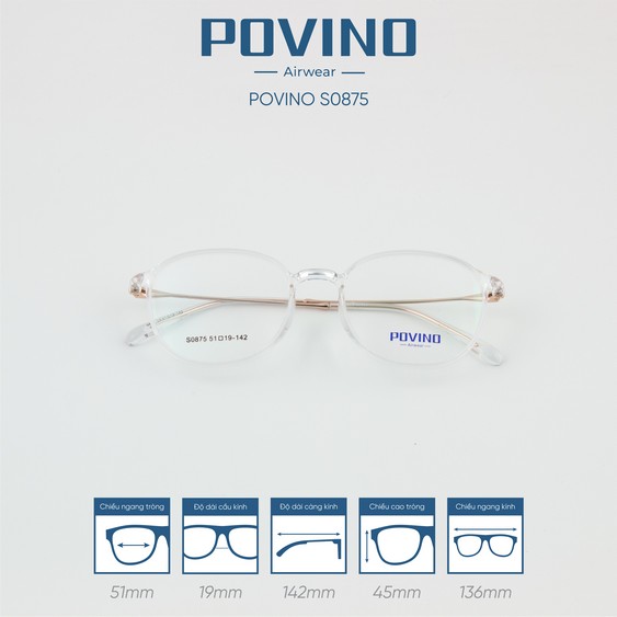 Gọng kính POVINO PO0875 - Ảnh 5