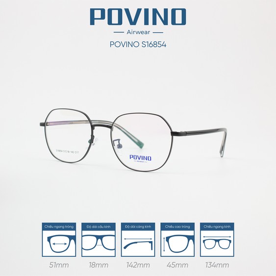 Gọng kính POVINO PO16854 - Ảnh 5