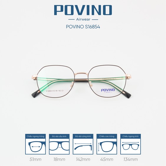 Gọng kính POVINO PO16854 - Ảnh 2