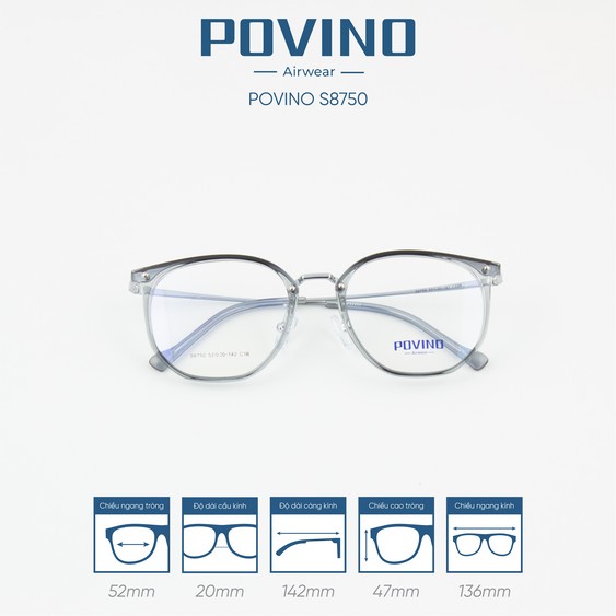 Gọng kính POVINO PO8750