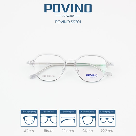 Gọng kính POVINO PO9201