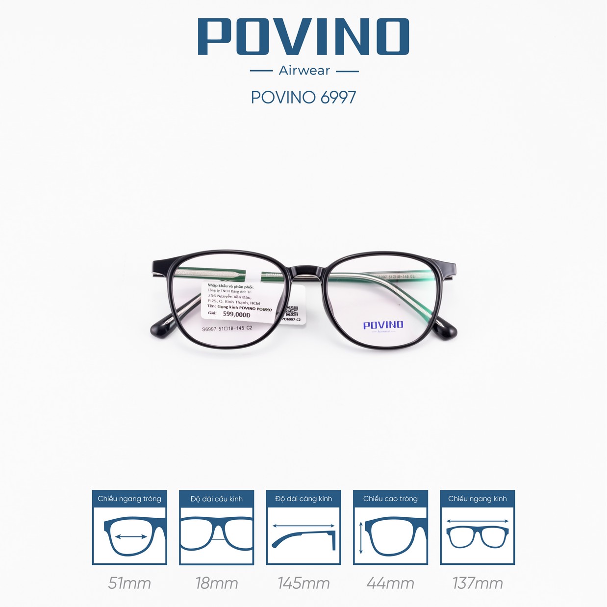 Gọng kính POVINO 6997 - Ảnh 2