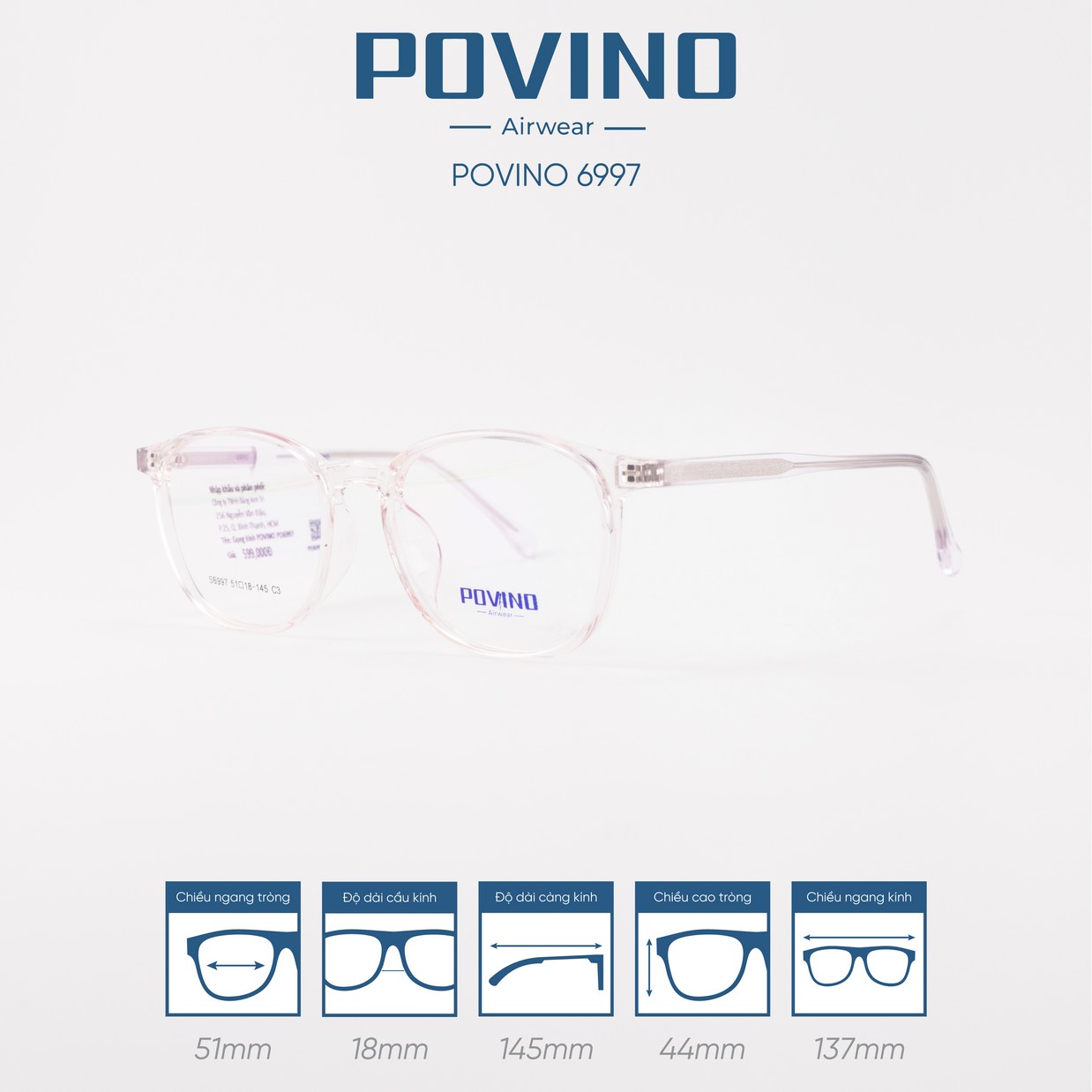Gọng kính POVINO 6997 - Ảnh 3