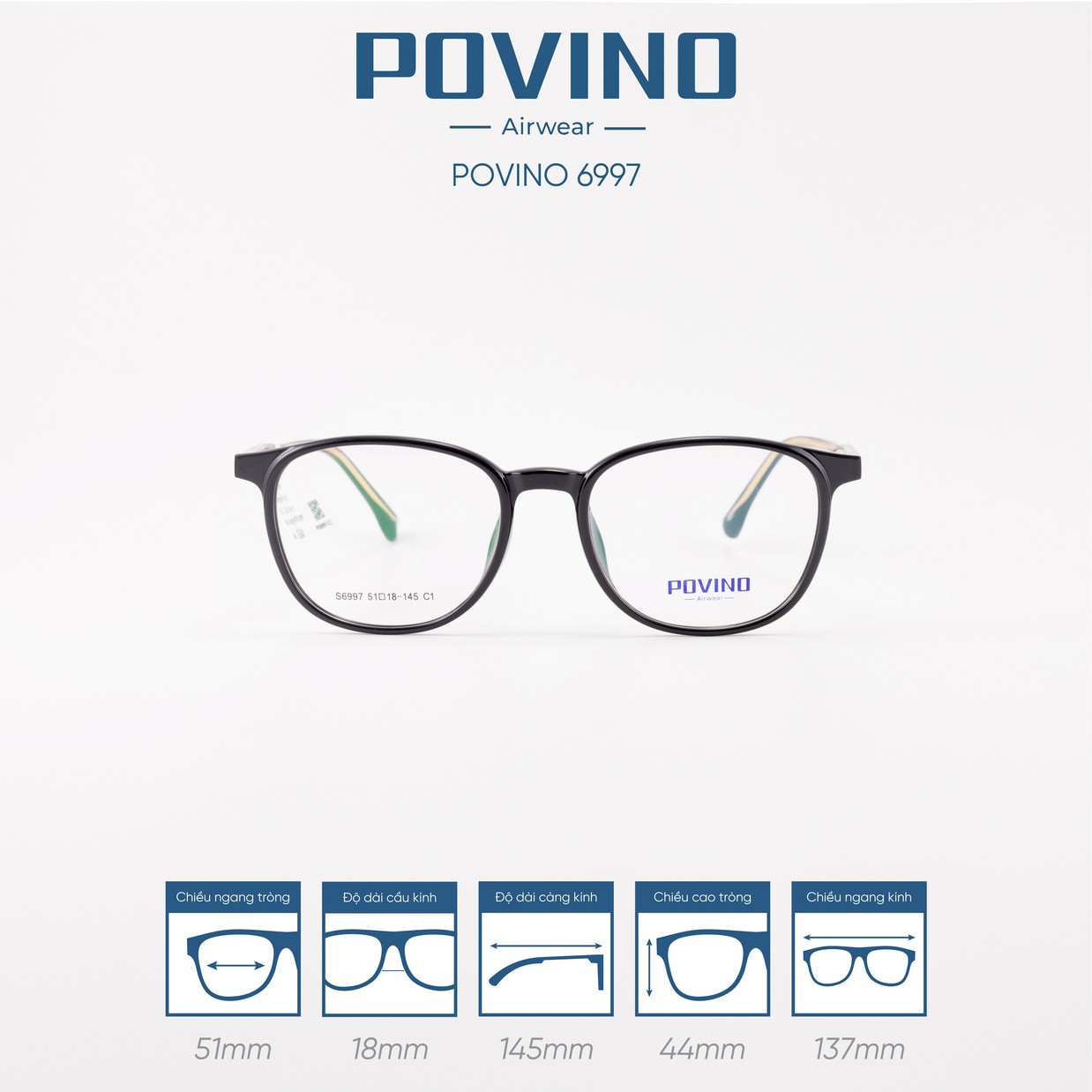 Gọng kính POVINO 6997 - Ảnh 1